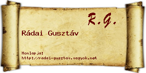 Rádai Gusztáv névjegykártya